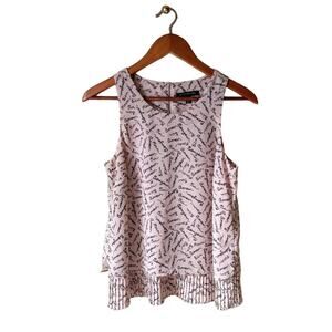 Banana Republic Bonjour Graphic Pleated Tank Top XS